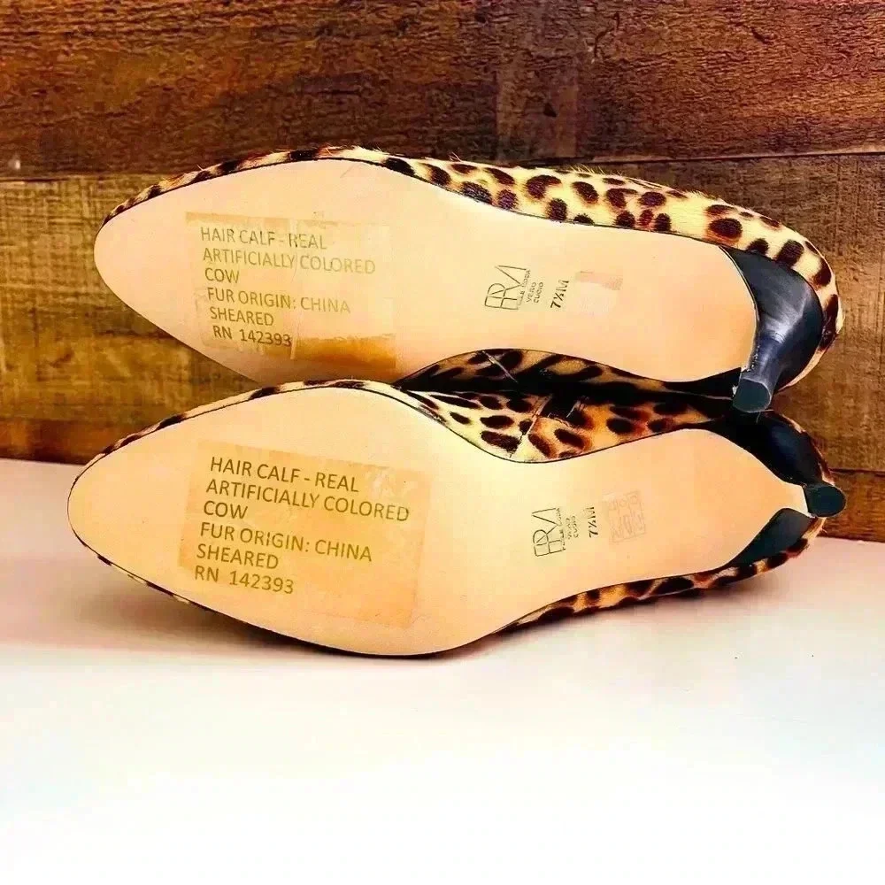 NWT Pelle Moda - Leopard Calf Hair Yelm Heel Bootie